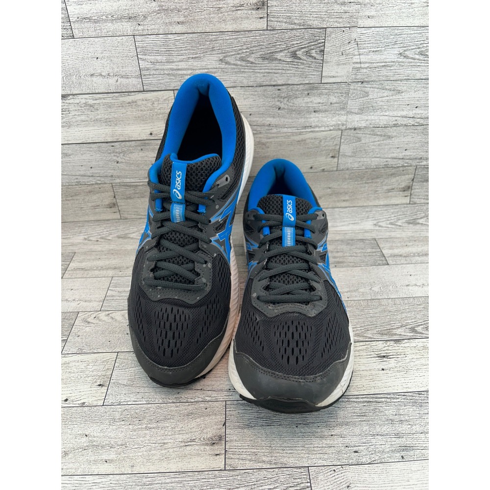 Asics Gel-Contend 7 Men Running Shoes Black Electric Blue 1011B040 Size 10.5